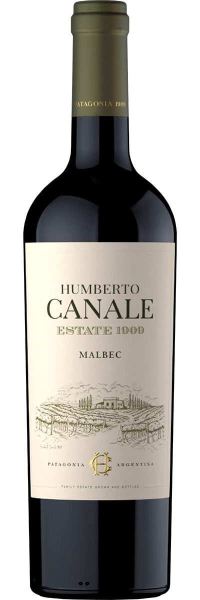 Bottle of Humberto Canale Estate Malbec, Rio Negro, Patagonia, Argentina, red wine