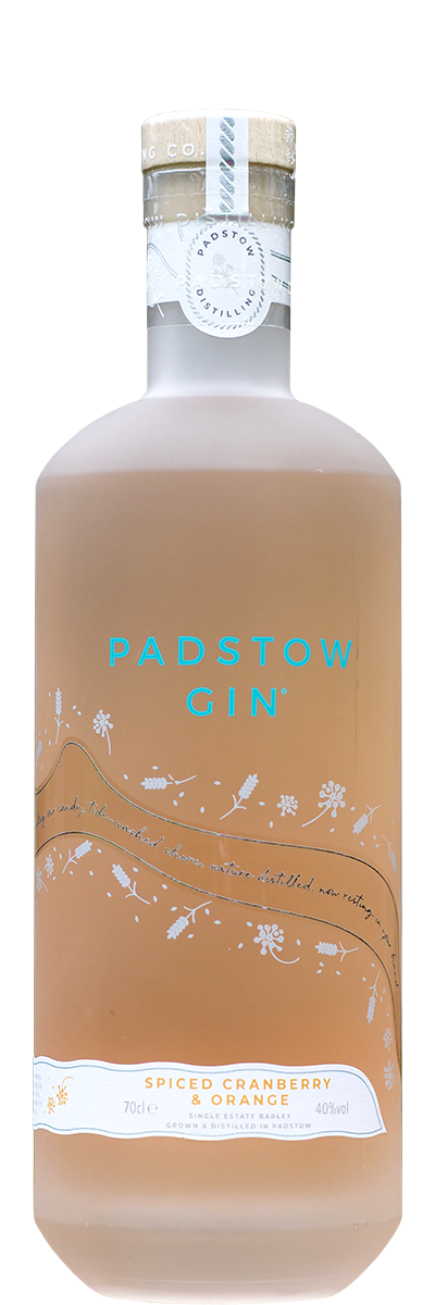 Bottle of Padstow Distilling Spiced Cranberry & Orange Gin, 70cl, limited edition, Cornwall, England, English Cornish Gin