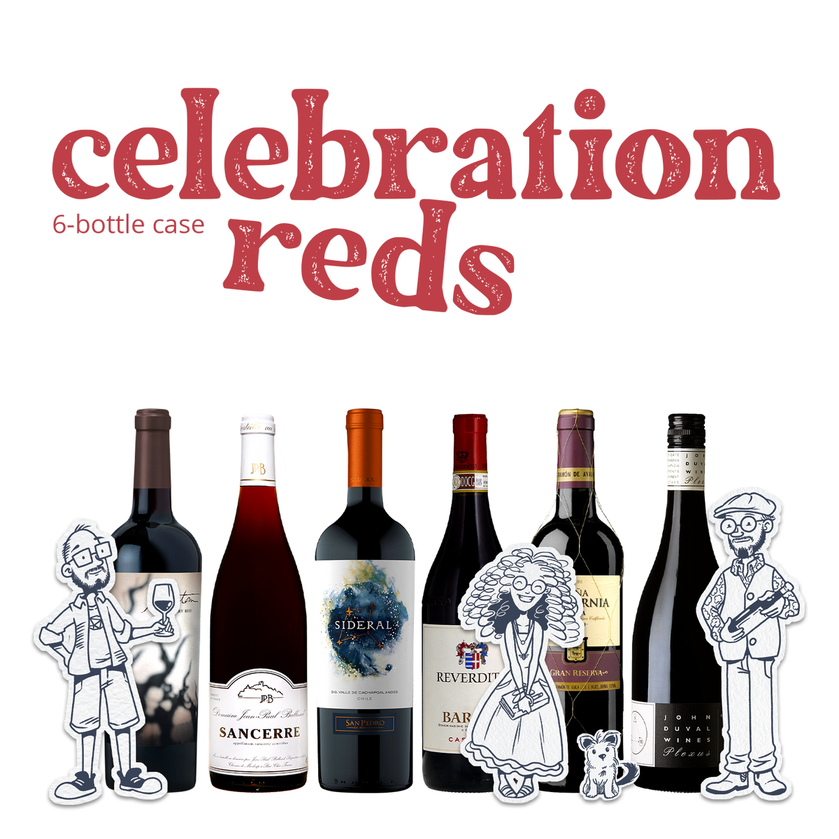 Monty's Wine Emporium Celebration Reds 6-Bottle Red Wine Case, six exceptional bottles for special occasions at great value