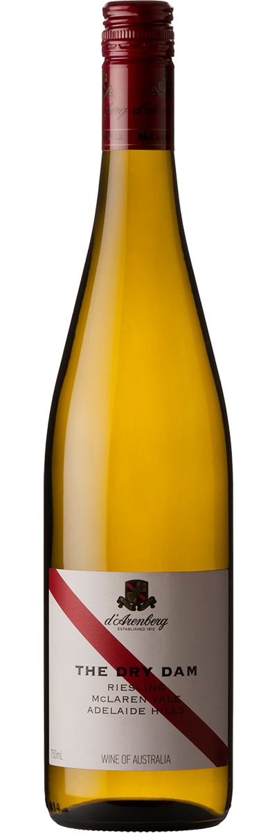 Bottle shot of d'Arenberg The Dry Dam Riesling