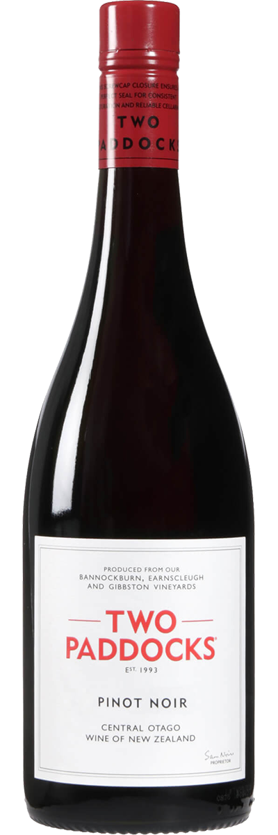 Bottle shot of Two Paddocks Pinot Noir