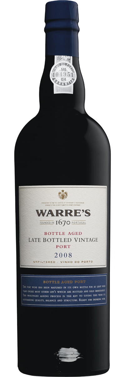 Bottle shot of Warre’s Bottle Aged Late Bottled Vintage Port 2008