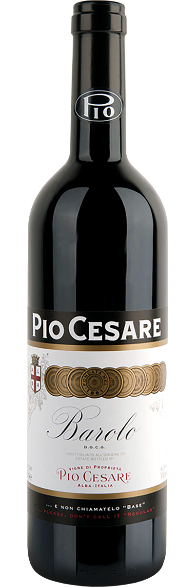 Bottle of Pio Cesare Barolo Pio, Barolo DOCG, Piedmont, Italy, classic Nebbiolo fine wine