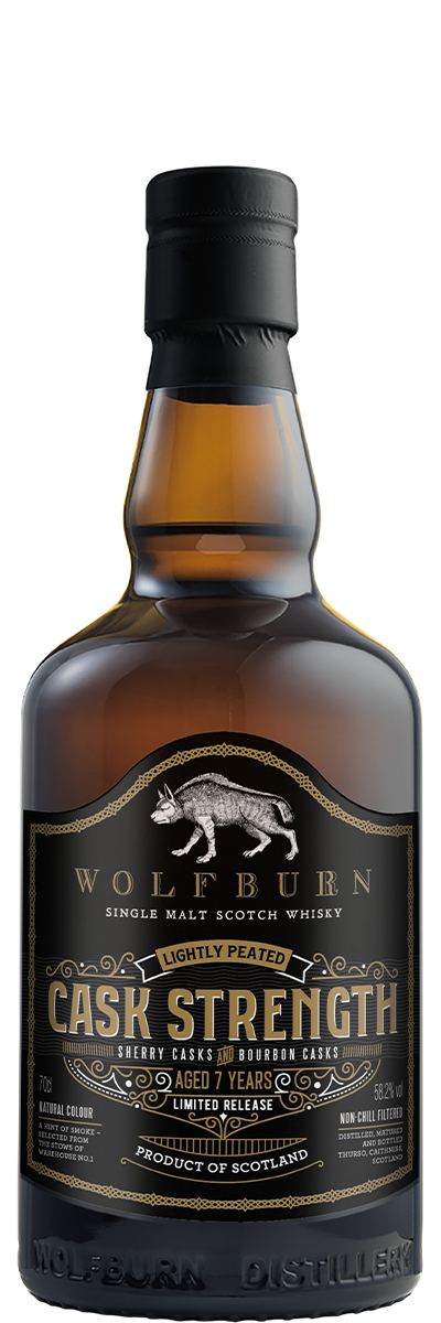 Bottle of Wolfburn Cask Strength Single Malt Scotch Whisky, 70cl, 58.2% ABV, Scotland